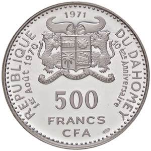ESTERE - DAHOMEY - Repubblica  - 500 Franchi ... 