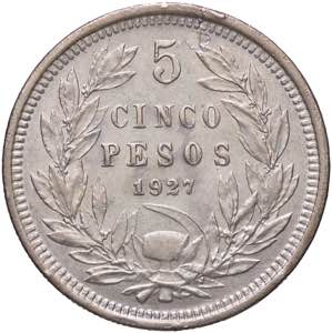 ESTERE - CILE - Repubblica  - 5 Pesos 1927 ... 