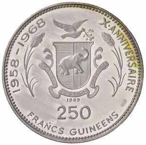 ESTERE - GUINEA - Repubblica - 250 Franchi ... 