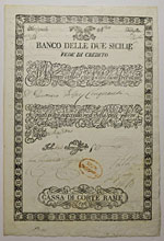 DOCUMENTI  Banco delle due Sicilie, fede di ... 