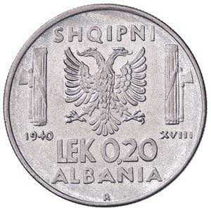 SAVOIA - Albania  - 0,20 Lek 1940 XVIII ... 