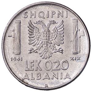 SAVOIA - Albania  - 0,20 Lek 1941 XIX Pag. ... 