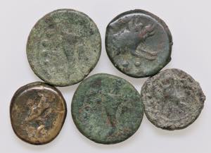 LOTTI - Greche  Lotto di 5 monete di Paestum ... 