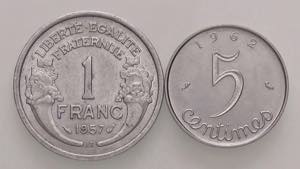 LOTTI - Estere  FRANCIA - Franco 1957 B e 5 ... 