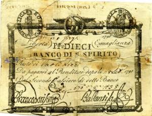 CARTAMONETA - STATO PONTIFICIO - Repubblica ... 
