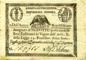 CARTAMONETA - STATO PONTIFICIO - Repubblica ... 