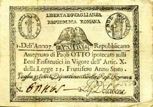 CARTAMONETA - STATO PONTIFICIO - Repubblica ... 