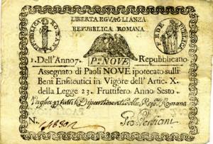 CARTAMONETA - STATO PONTIFICIO - Repubblica ... 