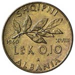 SAVOIA - Albania  - 0,10 Lek 1940 XVIII Pag. ... 