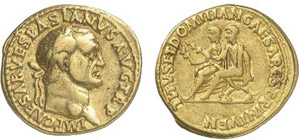66-Vespasien (69-79)
Aureus - Lyon ... 