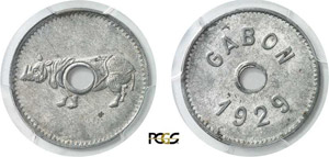 826-Gabon Monnaie au rhinocéros - ... 