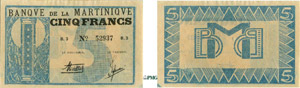 1069-Martinique 5 francs - Type ... 