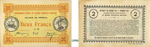 1237-Sénégal 2 francs - Décret ... 