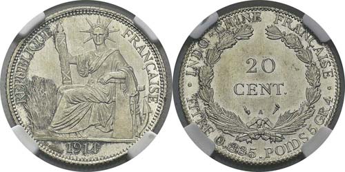 Indochine
20 cent.- 1914 A Paris. ... 