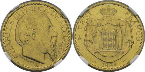 Monaco
Charles III (1856-1889)
100 ... 