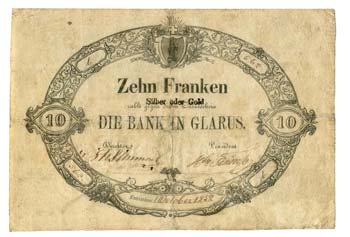 Suisse Canton de Glarus 10 francs ... 