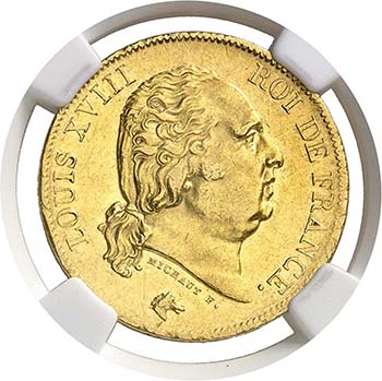 Louis XVIII (1814-1824)  40 francs ... 