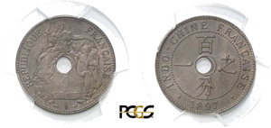 556-Indochine
1 cent. - 1897 A Paris. 
Très ... 
