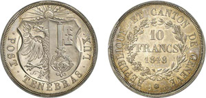 764-Suisse - Canton de Genève
10 francs - ... 