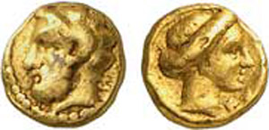 33-Cyrénaïque 1/10ème de Statère d’or ... 