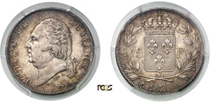 374-France - Louis XVIII (1814-1824) 5 ... 