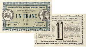512-Guinée 1 franc - Décret du 11 février ... 