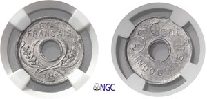 544-Indochine 5 cent.aluminium - 1943 Hanoï ... 
