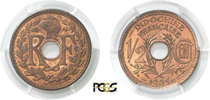 549-Indochine Essai du 1/2 cent.bronze - ... 