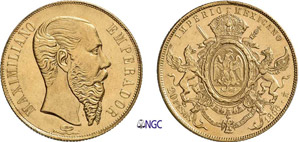 611- Mexique Maximilien (1864-1867) 20 pesos ... 