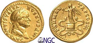 22-Vespasien (69-79) Aureus - Rome (75) Av. ... 