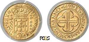 156-Brésil Pierre II (1683-1706) 4000 reis ... 