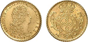 158-Brésil Jean V (1706-1760) 12.800 reis ... 