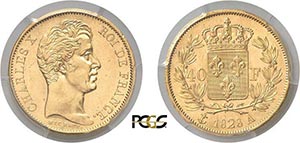 321-France Charles X (1824-1830) 40 francs ... 