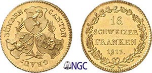 575-Suisse - Canton des Grisons 16 Francs or ... 