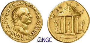 41-Vespasien (69-79) Aureus - Rome (73) Av. ... 