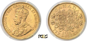 432-Canada George V (1910-1936) 10 dollars ... 