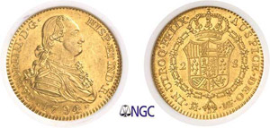 566-Espagne Charles IV (1788-1808) 2 escudos ... 