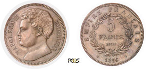 677-France Napoléon II Essai en bronze du 5 ... 
