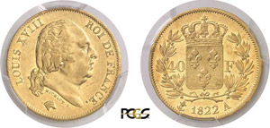 680-France Louis XVIII (1814-1824) 40 francs ... 
