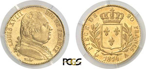 681-France Louis XVIII (1814-1824) 20 francs ... 