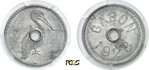 825-Gabon Monnaie au pélican - 1928. Dune ... 