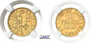 1263-Suisse Canton de Genève 10 francs or - ... 