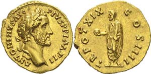 Antonin le Pieux (138-161) 
Aureus - Rome ... 