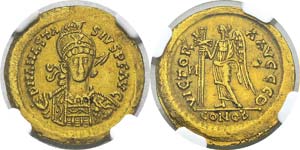 Théodoric (493-526)
Solidus frappé sur le ... 