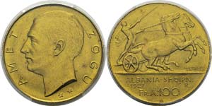 Albanie
Ahmed Zogu (1925-1939)
100 francs or ... 