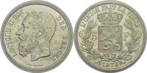 Belgique
Léopold II (1865-1909)
5 francs - ... 