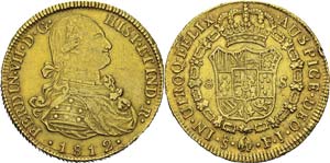 Chili
Ferdinand VII (1808-1818)
8 escudos or ... 