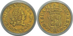 Espagne
Ferdinand VI (1746-1759)
1/2 escudo ... 