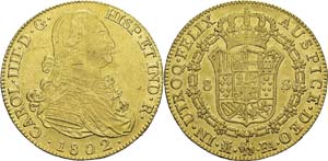  Espagne
Charles IV (1788-1808)
8 escudos or ... 