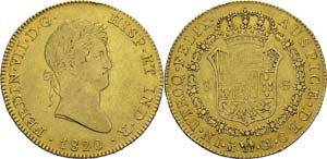  Espagne
Ferdinand VII (1808-1833)
8 escudos ... 